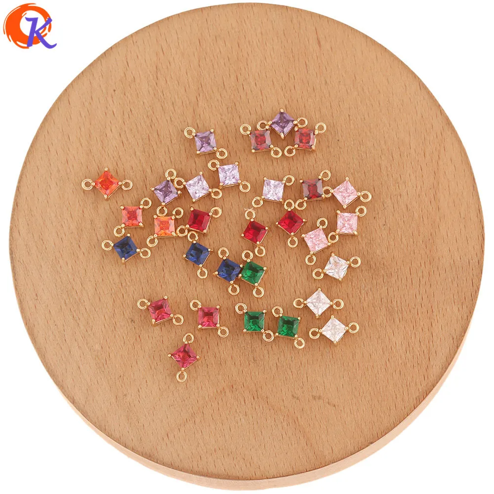 

Jewelry Accessories Cordial Design 100Pcs 7*11MM Jewelry Accessories Hand Made Crystal Earrings Connectors Sqaure Shape DIY