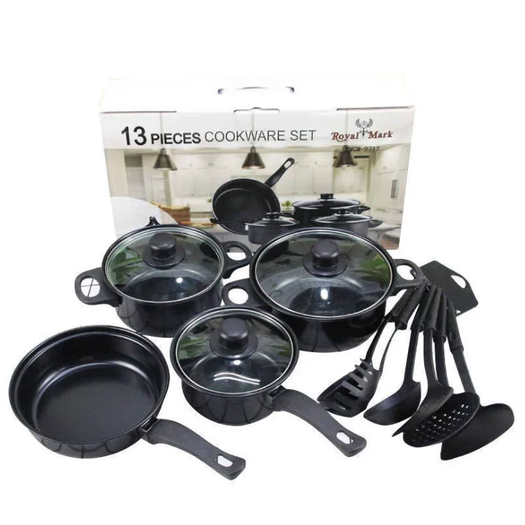 

13pcs With Gift Box Cast Iron Cooking Pot Set Forged Aluminum Kitchenware Pots And Pans Non Stick Kitchen Cookware Set