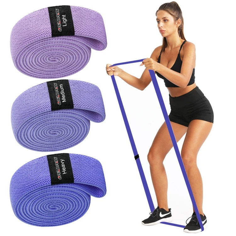 

Long Exercise Resistance Booty Bands Non-slip Gym Fabric Yoga Latex Custom Elastic Hip Loop, Gray black purple pink