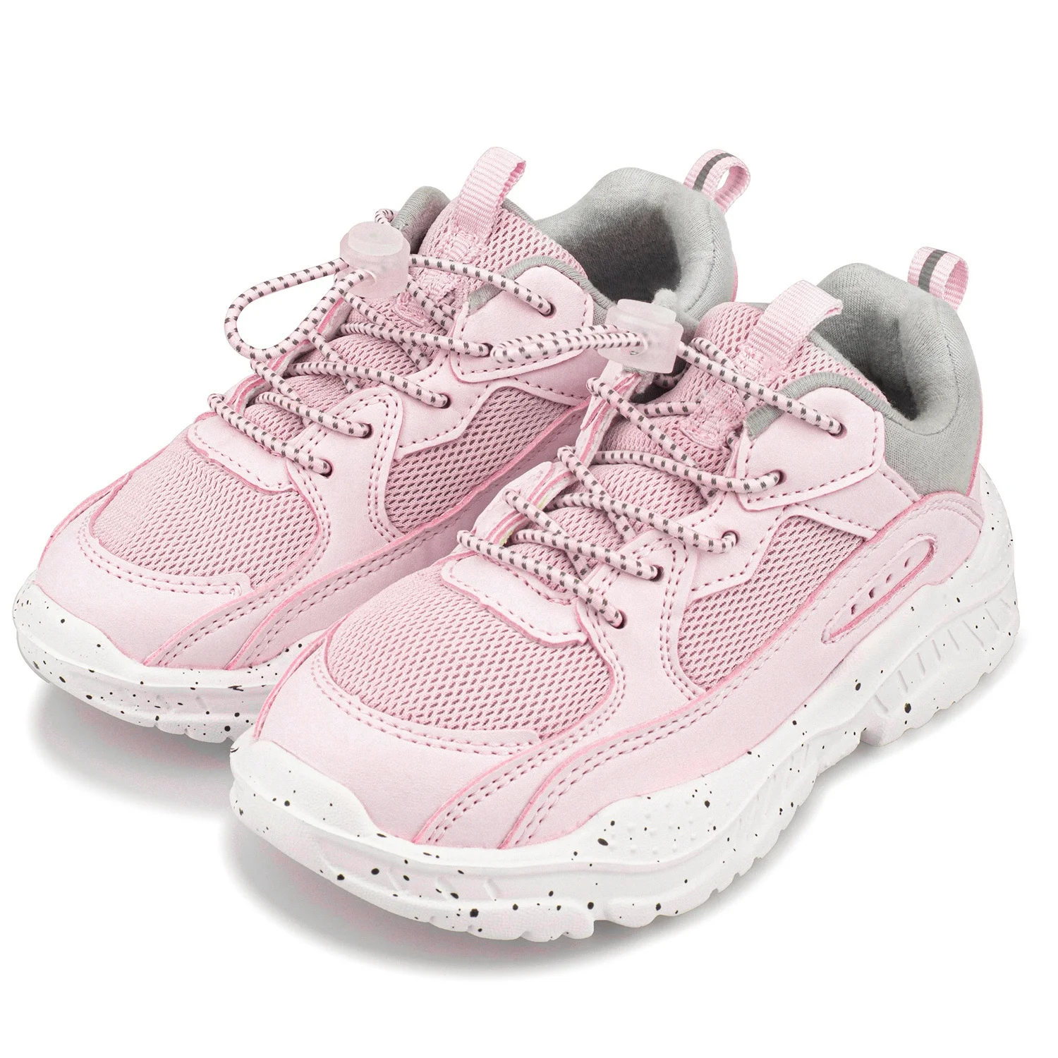 

Pink chunky kids sneakers breathable fashion upper Elastic No Tie Shoe Laces wedge sport shoes, As photos