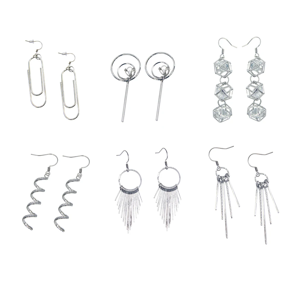 

Veijer Hot Sale Trendy silver jewelry Geometric Women Drop Earrings accessories jewelry