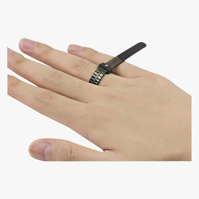 

Wholesale Jewelry Tool Kits Plastic Finger Measuring Belt Tools Plastic Ring Gauge Europe Ring Sizer, White, black, customized