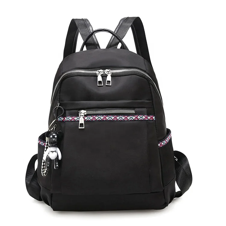 

New Arrival Wholesale Promotional Waterproof Fashion Black Nylon Anti-theft Zipper and Hasp Smart School Backpacks For Teens, Purple