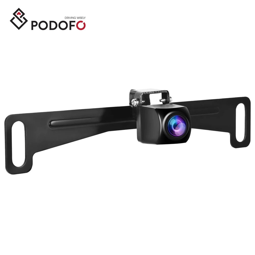 

(US Stock) Podofo AHD License Plate Frame Camera Car Rear View Camera Parking Reverse Backup Camera Night Vision IP69 Waterproof