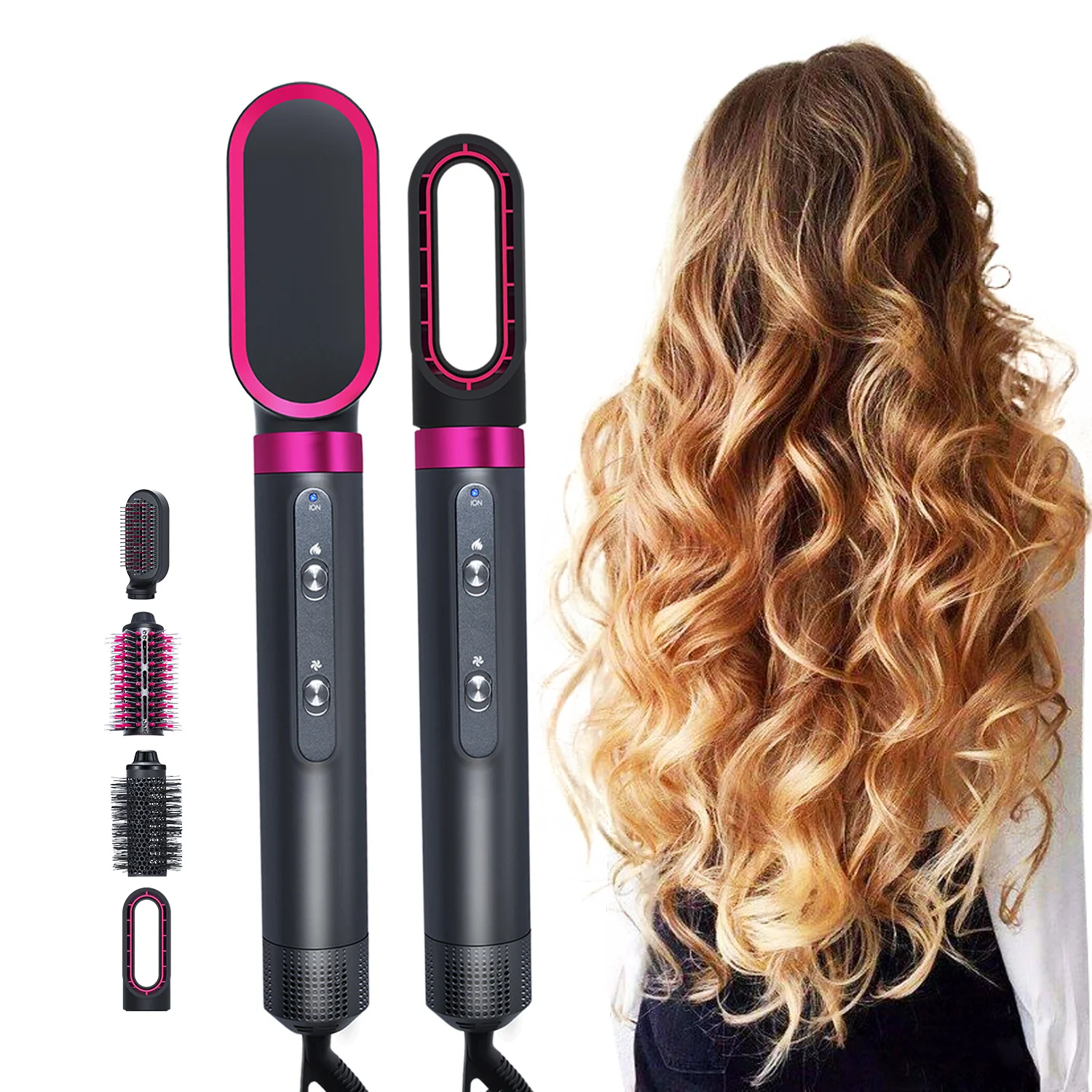 

Electric Hot Air Brush Hair Styler One Step Negative Ionic Blow Dryer Ceramic Curling Iron Straightening Volumizer Beauty Salon