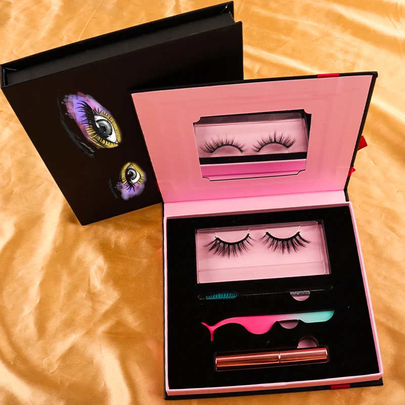 

New style eyelashes vegan mink custom lash packaging empty eyelash packaging, Various color