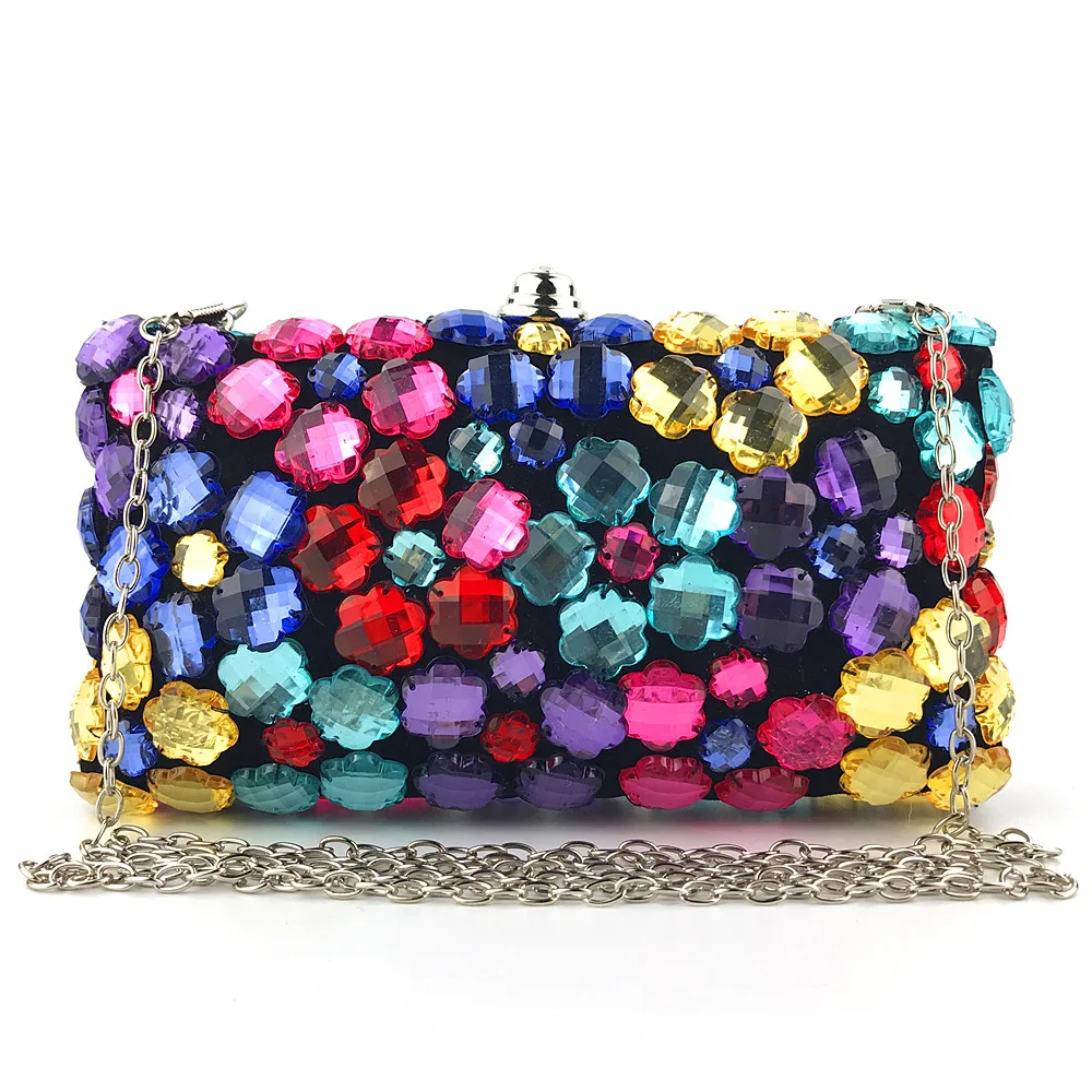 

Luxury Hot Sales Clutch Evening Bag Diamonds Chain Handmade Ladies High Quality Party Bag for Women