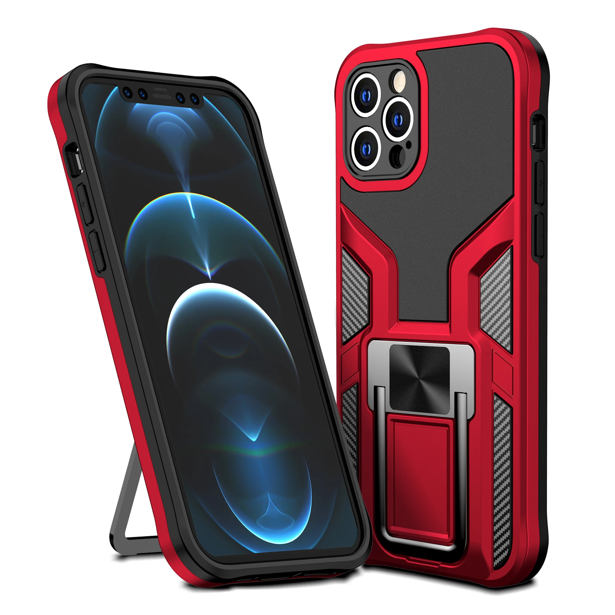 

For iPhone 12 Magnetic Case, Shockproof Phone Case with Magnetic Car Mount Ring Kickstand Case for iphone 11 12