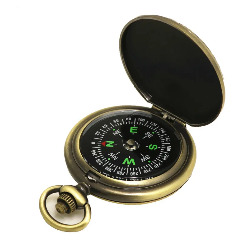 

2020 New Vintage Bronze Compass Pocket Watch Design Outdoor Hiking Navigation Kid Gift Vintage pocket watch compass