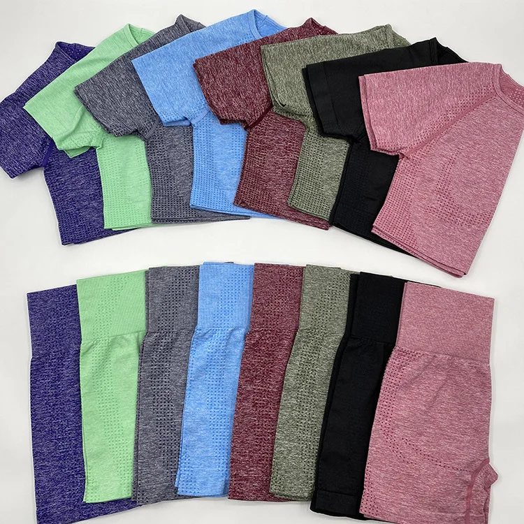 

Hot Sale Women Sports T-shirt High Waist Shorts Legging Set Outfit Lightweight Workout Set Yoga Gym Tracksuit Sexy Sportswear