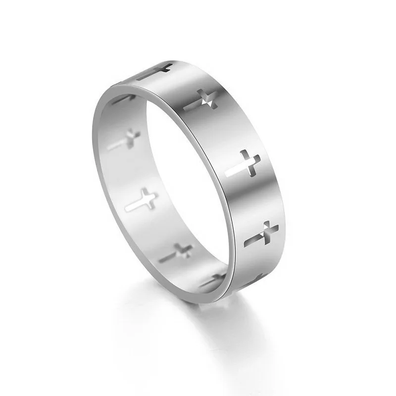

Cross Rings Fashion Jewelry Silver Stainless Steel Rings Women