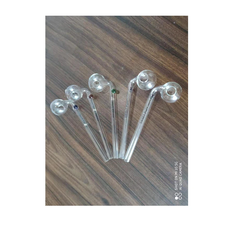 

12/14/16cm clear color fulcrum glass tips factory direct high borosilicate glass products Elbow tube pipe smoking accessories