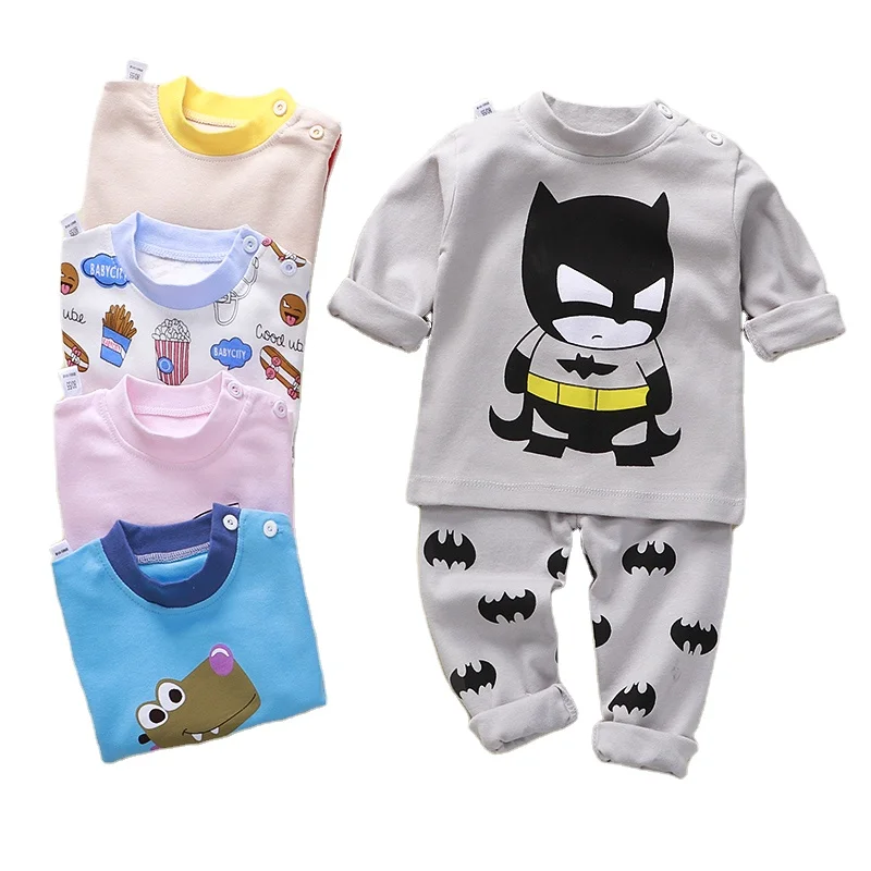 

High-quality children's clothes for boys and girls, cotton cartoon printed home service suits