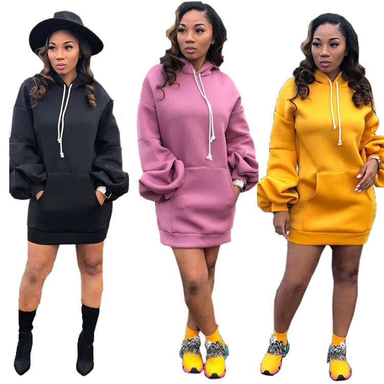 

New arrivals fashion hoodie long sleeve fall dress with lovely printing