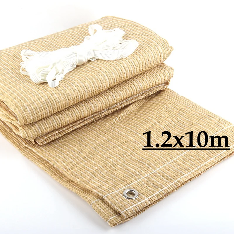 

1.2x10m (3.9ftx26.2ft)Beige Anti-UV Sun Sails Shading Net HDPE Gazebo Fabric Garden Balcony Fence Privacy Net Car Awnings Toldos