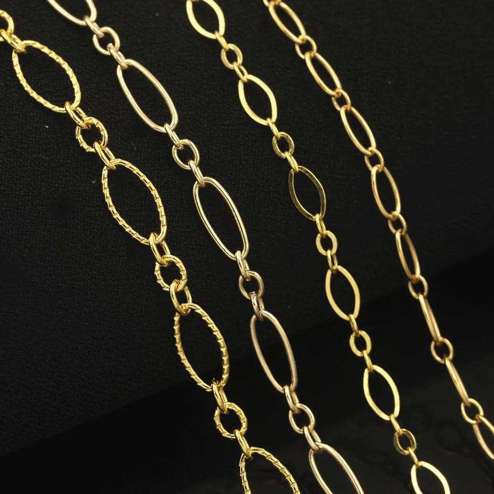 

Hot Sale 3.4mm Gold Filled Bracelet Necklace Oval Chain 14K for DIY Making Jewelry Findings