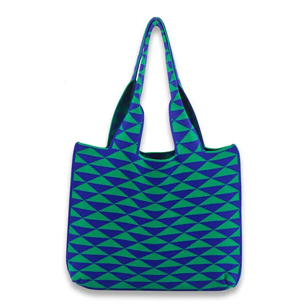 

Handmade korean style knitting tote bag australia designer 2022 fashion simple lady checkerboard beach handbag, Customized color