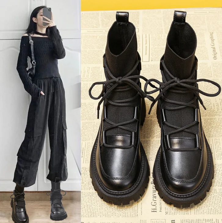 

New design factory wholesale custom pantshoes casual fashion lady chunky women's boots