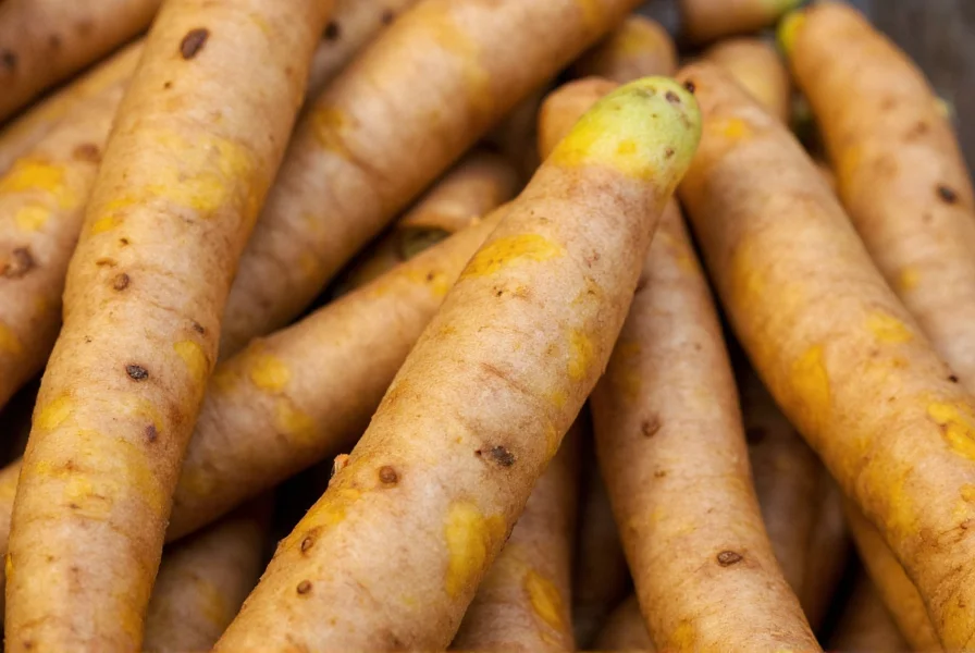 Close-up of turmeric rhizomes showing healthy buds for planting