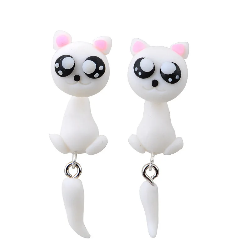

Hot Sale Cute Animal Cartoon Black Kitty Pet Polimer Clay Earring Pieces Factory Price For Women And Girls, Gold
