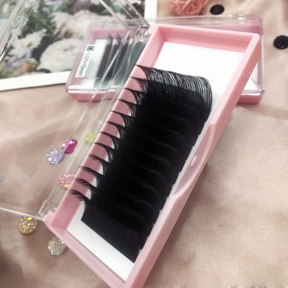 

Wholesale lashextensions trays supplies Private Label individual mink eyelash extensions 8-25mm lash tray, Black