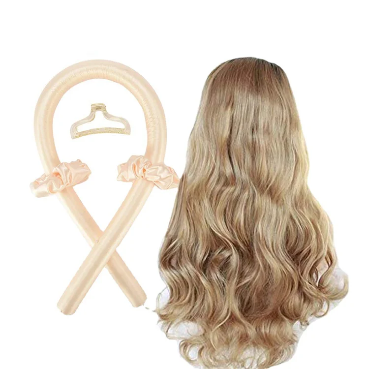 

Soft Mulberry Silk Hair Rolle Heatless Curls Curling Iron Set Pink Curling Irons, Customized