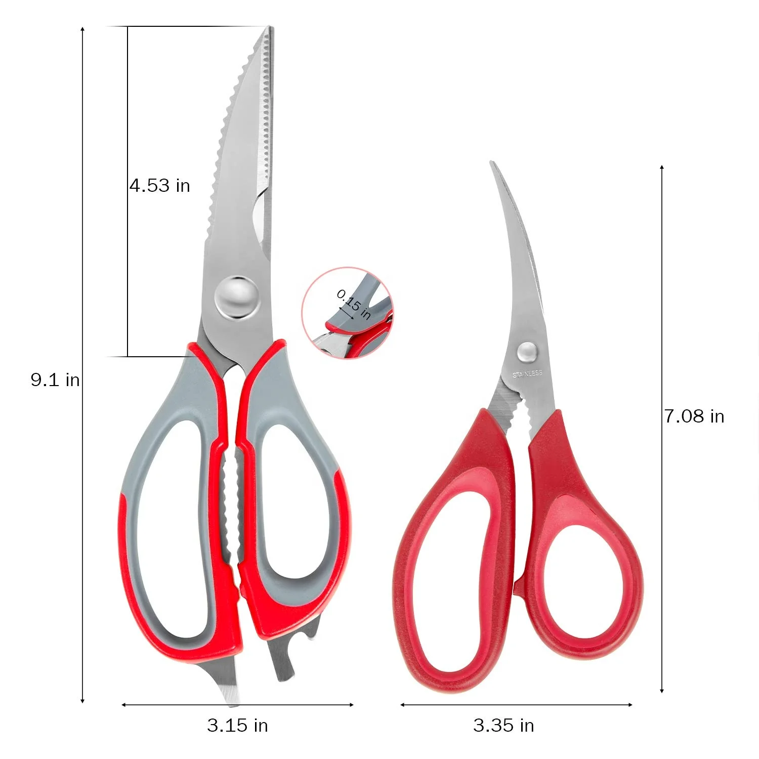 

Kitchen Scissors Magnetic Holder Separable Scissors Seafood Scallop Herb Kitchen Scissors Set