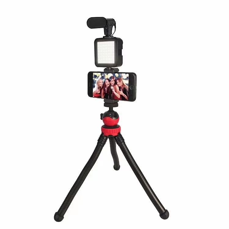 

Premium Phone Flexible Tripod with Wireless Remote Shutter Compatible Camera GoPro Mobile Cell Phone Mini Tripod Stand Holder, Black/ red+black