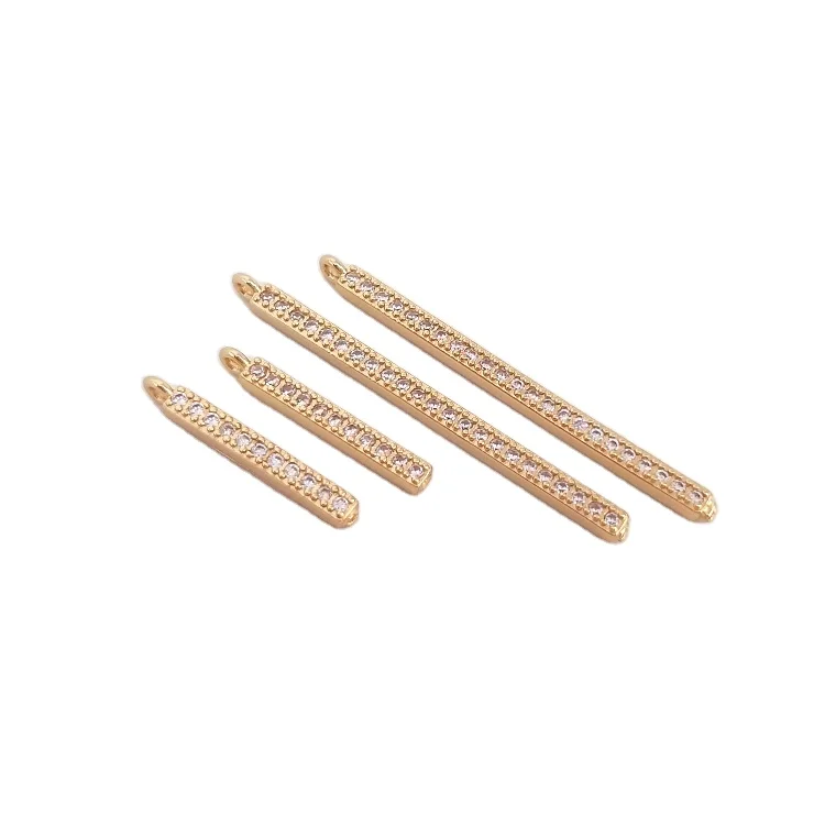 

14K gold plated zircon with a straight bar pendant diy necklace earrings pendant