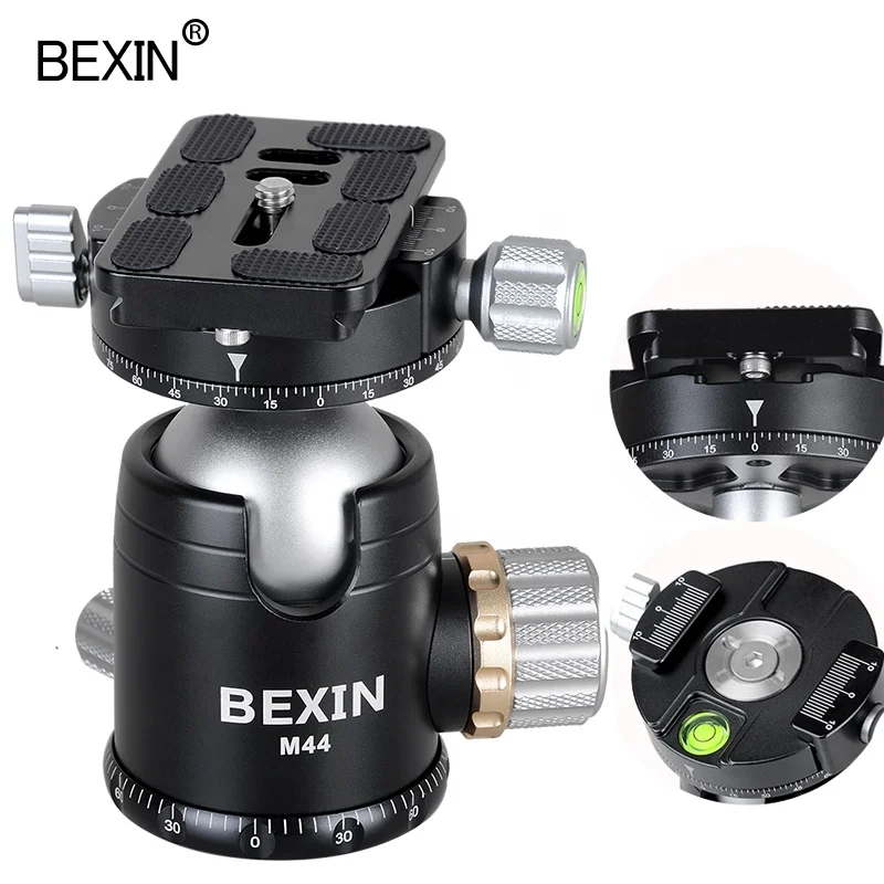 

BEXIN Profession 720 degree rotation Swivel Panoramic camera ball Head with quick release plate for tripod Camera Video Shooting, Black