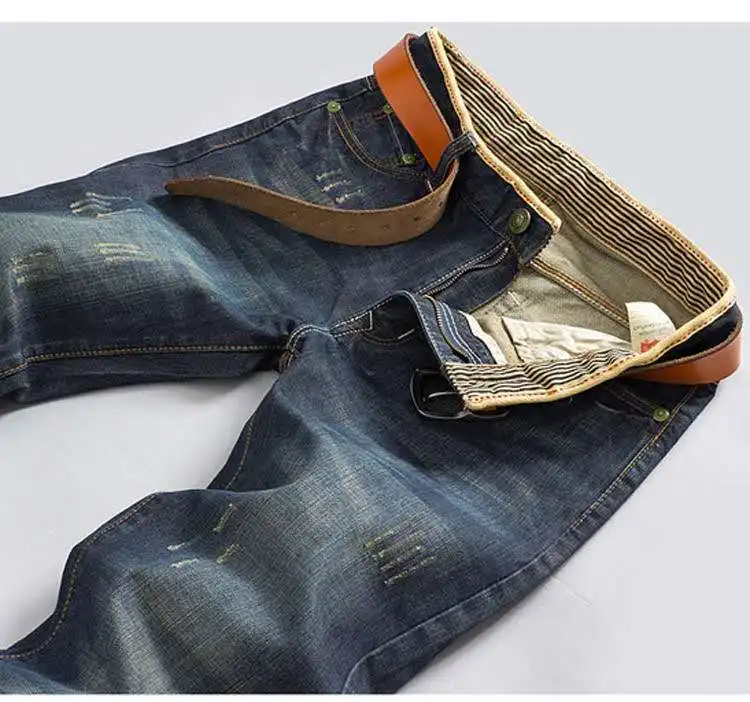 High Quality Wholesale Men Cotton Straight Classic Jeans Male Denim