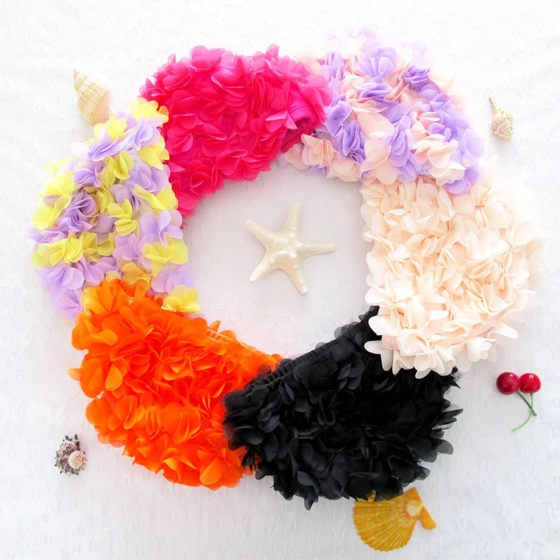 

fashion style long hair swimming cap 3d handmade flower swim cap, As picture