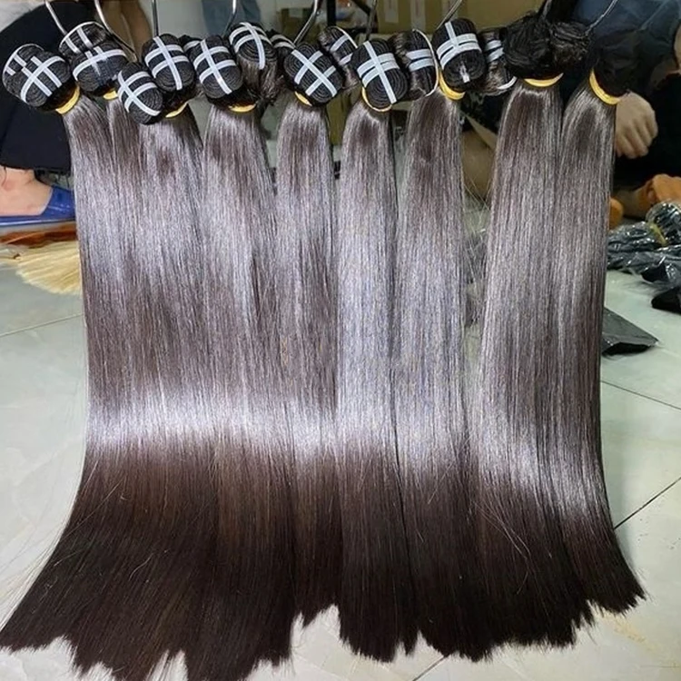 Top Quality Wholesale Double Drawn Cuticle Aligned Bone Straight Raw Virgin Cuticle Aligned Human Hair Bundles