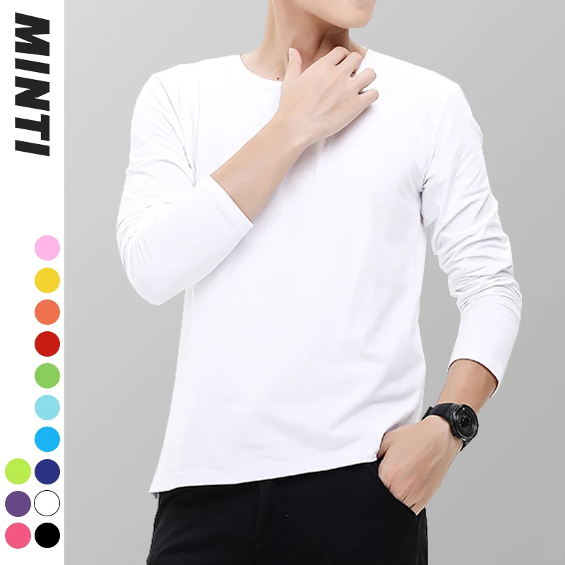 

Simple sublimation hot basic plain round neck black pink orange men women girl lady unisex long sleeve women's t shirt for women, White and black