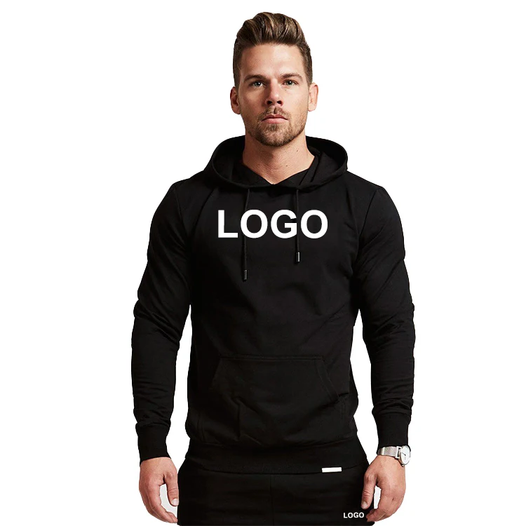

Custom Logo Blank Pullover Cotton Hoodies Men Solid Black Sports Wear for Men Gym Sweatshirts Men Bulk Jumper Hoodies