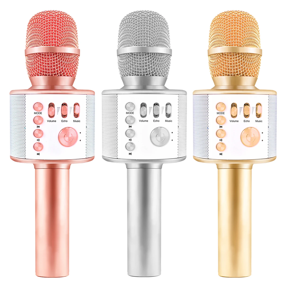 

Best Mini Radio Speaker Mike Portable Wireless Karaoke Microphone For Home Party Mic Speaker Ribbon Vintage Microphone, Golden,pink,red,silver