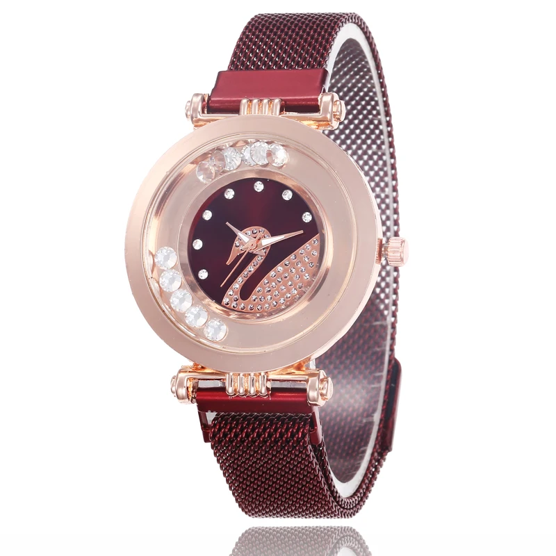 

Women Mesh Magnet Buckle Goose Quartz Watch Luxury Fashion Ladies Watch S9704