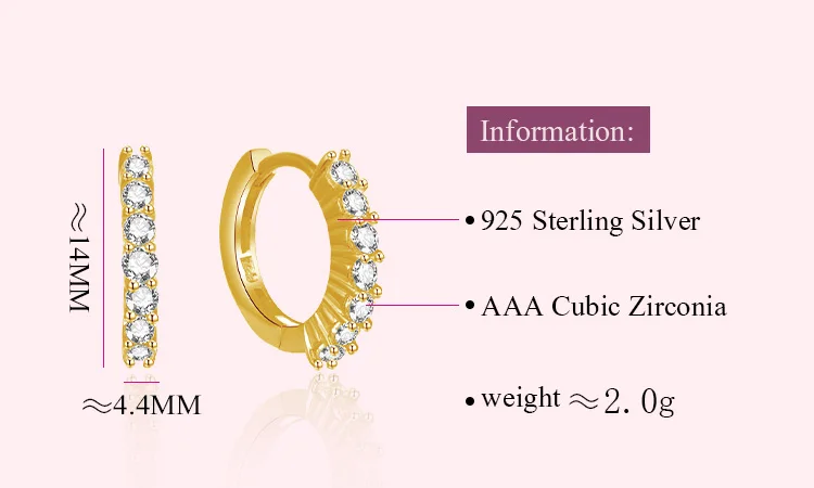 POLIVA Sterling Silver Stud Earring Cz Plain Hoop Earrings Earrings For Women