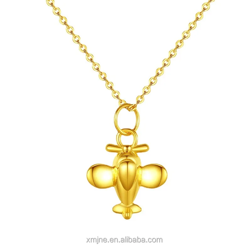 

Certified Gold Pure Gold 999 Aircraft Pendant Pure Gold Necklace Female Bracelet Pendant Love Fairy Tale For Girlfriend 520 Gift