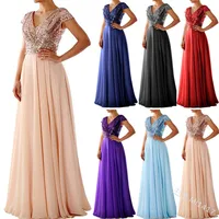 

Summer Fashion V-Neck Chiffon Evening Dress Bridesmaids Dresses