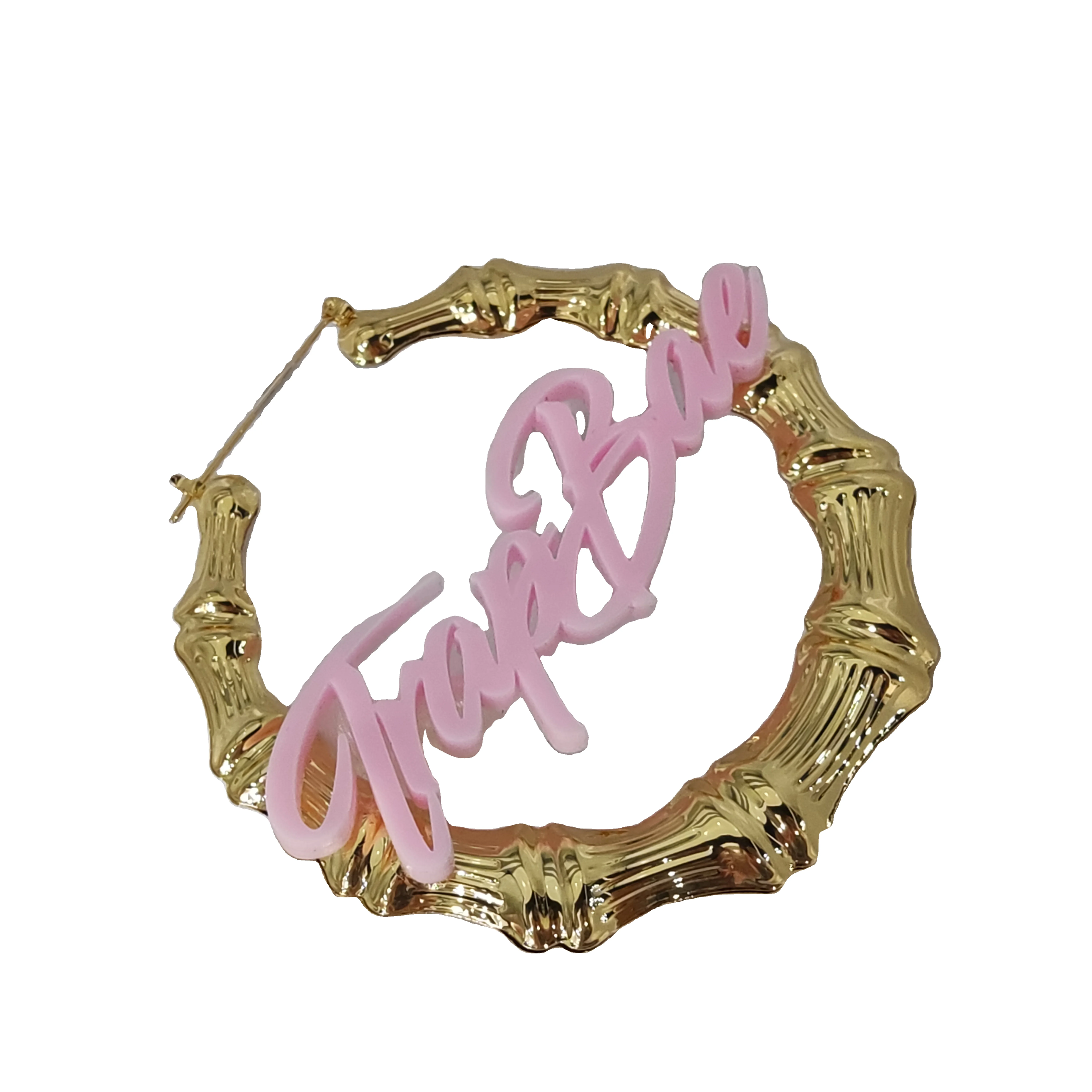 QIUHAN ODM Personalized Nameplate Hoop Earrings for Christmas Jewelry Clear Acrylic Hoop Earrings