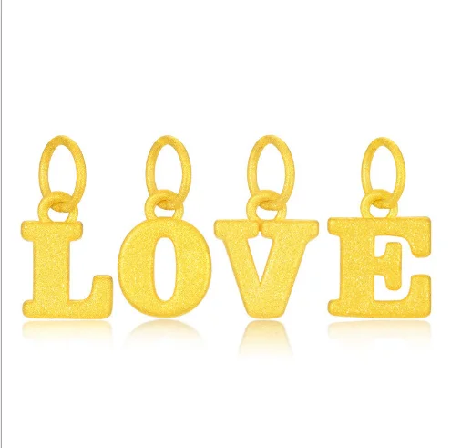 

whole sale price alphabet letter pendant 3D printed Gold pendant designer charms for diy necklace