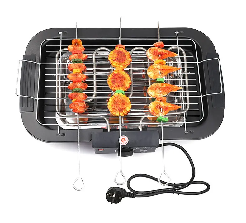 

Stainless Steel Electric Grill Korean Electric Bbq Grill Electric Kebab Barbecue Grill, Black