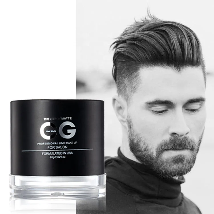 

New arrival OEM 80g edge control matte finish hair styling wax men matte hair clay for men, White creamy color