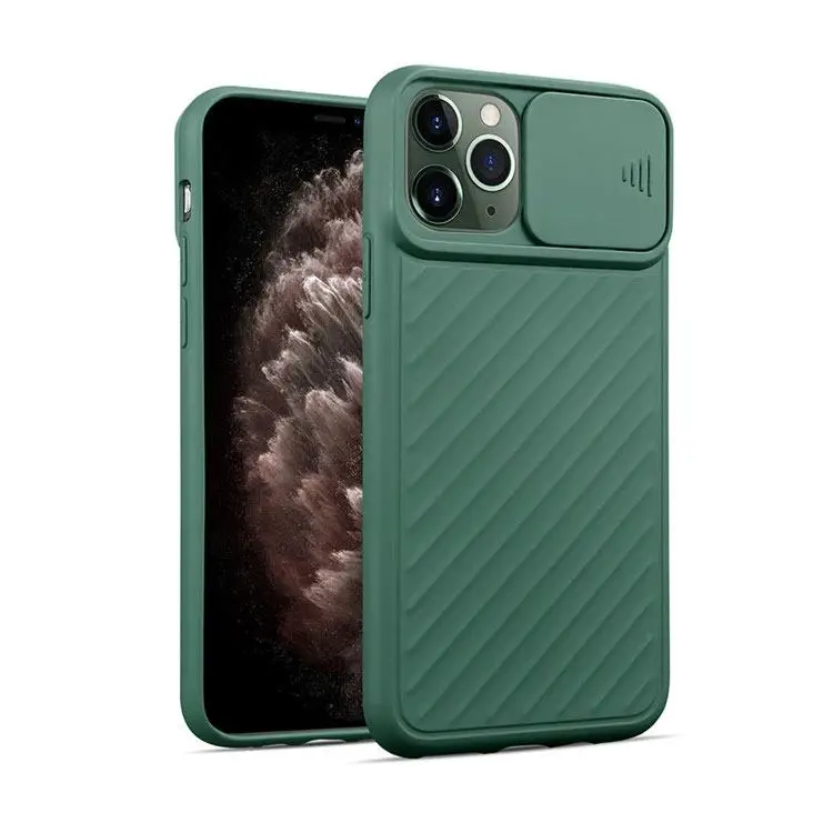 

Factory Push Slide Phone Case For iPhone12 pro Camera Lens Cover Silicone Case For iPhone 11 Pro Max Xs Max 8 Plus Xr Back Cover