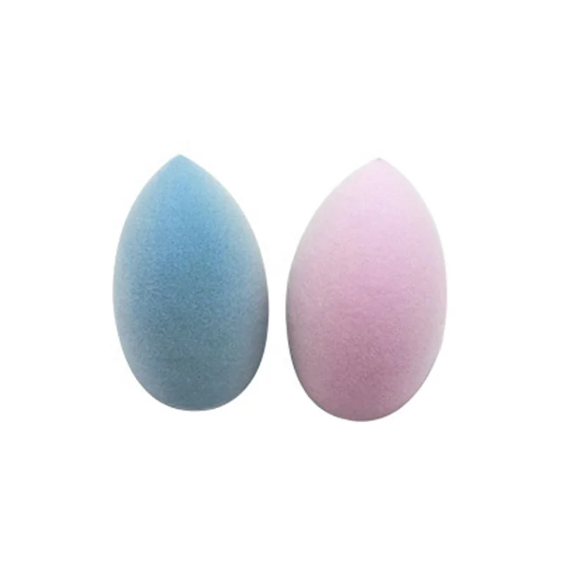 

Flocking Velvet Beveled Teardrop Make Sponge Face Foundation Cosmetics Beauty Sponge Blender, Purple/blue