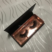 

Wholesale custom private label 3D mink eyelashes empty black rose gold lashes packaging box book