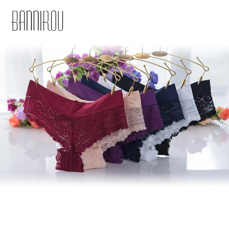 

Ladies Lingerie Briefs Sexy Lace Mid Rise Breathable Soft Female Underwear For Womens Panties, Black,blue,red,nude,purple,white