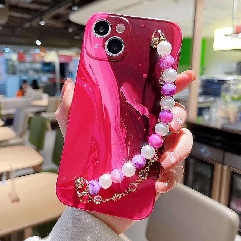 

New luxury color marble wristband bracelet protective case for iPhone 13 12 pro max mobile phone case mobile phone accessories