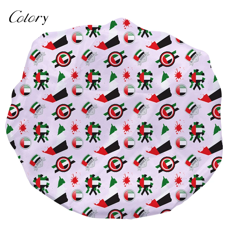 

Colory Satin Ear Caps Bonnet Shower Cap Luxury, Customized color
